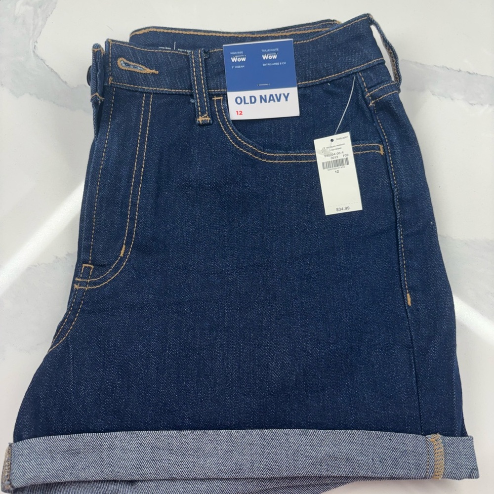 Old Navy High-Rise Blue Denim Shorts BNWT